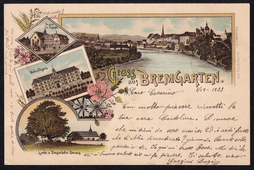 Lithokarten, Gruss aus Bremgarten