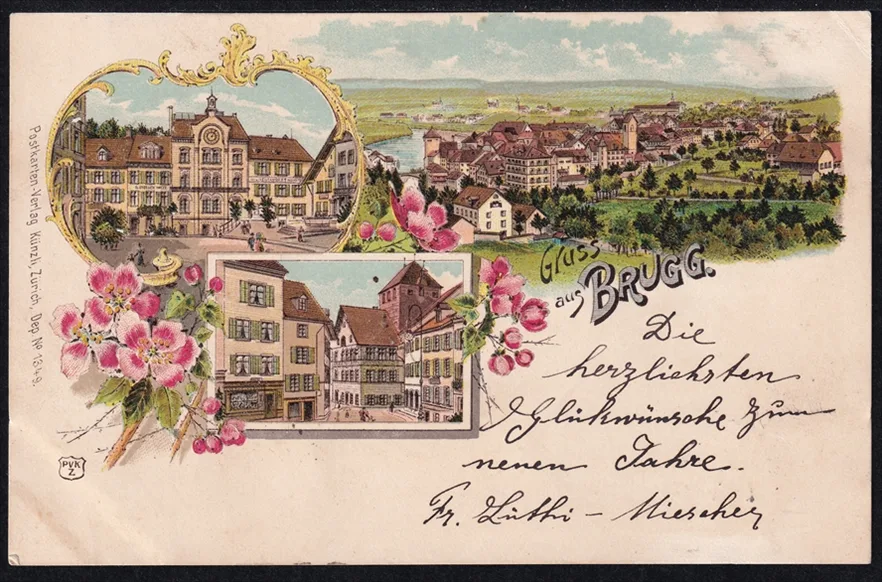 Lithokarten, Gruss aus Brugg