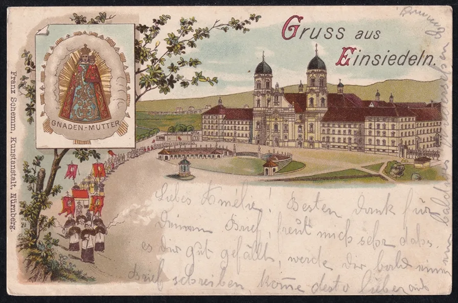 Lithokarten, Gruss aus Einsiedeln