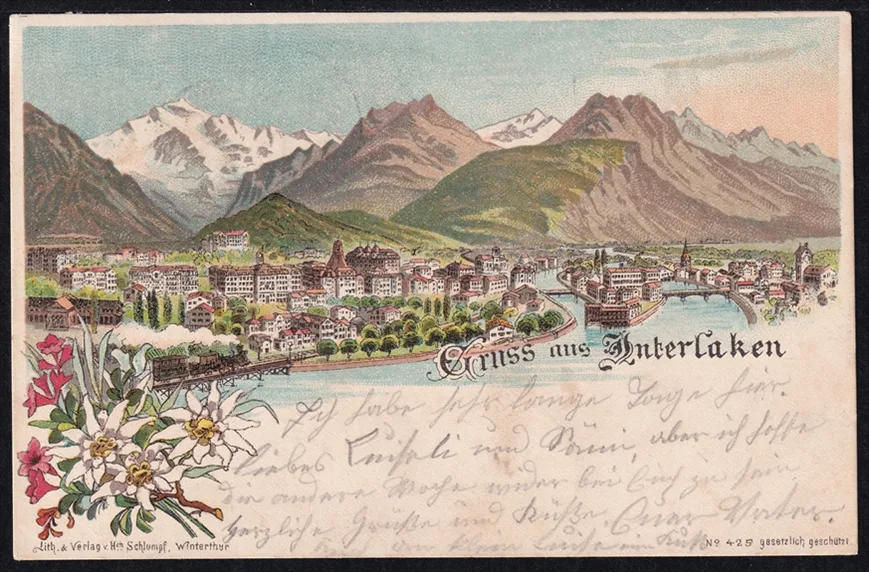 Lithokarten, Gruss aus Interlaken