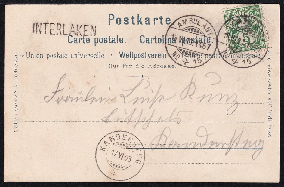 Lithokarten, Gruss aus Interlaken – Bild 2
