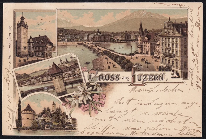 Lithokarten, Gruss aus Luzern