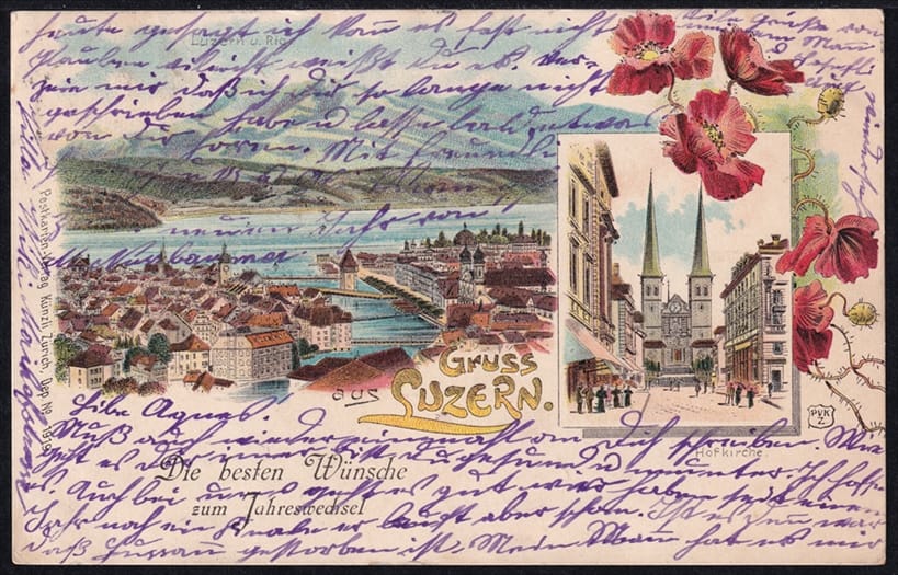 Lithokarten, Gruss aus Luzern