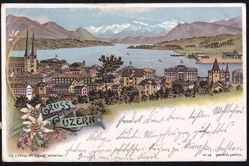 Lithokarten, Gruss aus Luzern