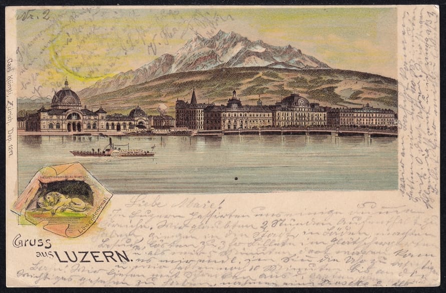 Lithokarten, Gruss aus Luzern