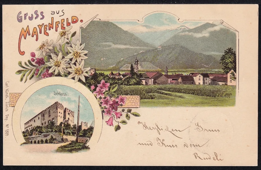 Lithokarten, Gruss aus Mayenfeld