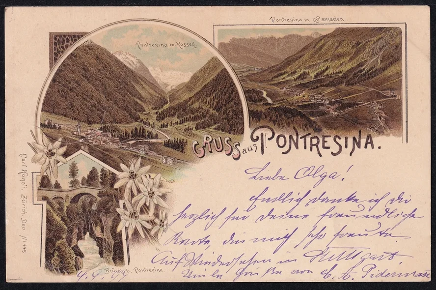 Lithokarten, Gruss aus Pontresina