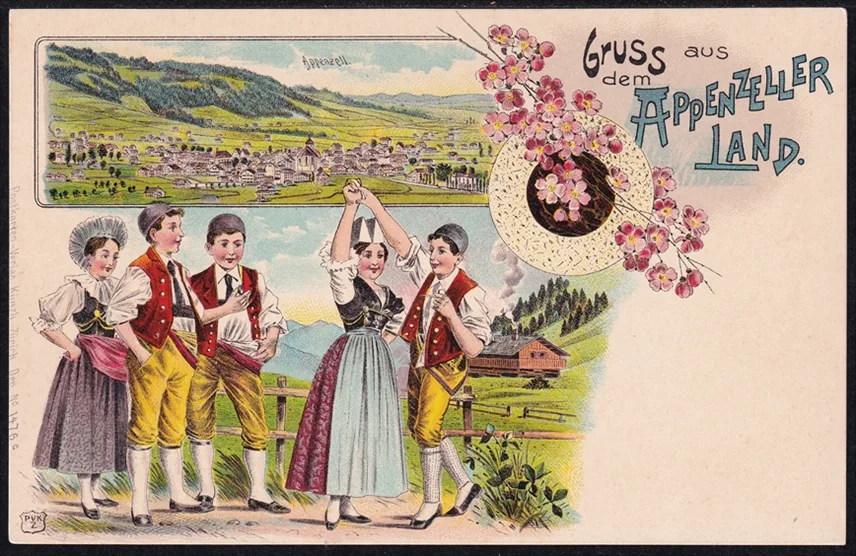 Lithokarten, Gruss aus dem Appenzell-Land