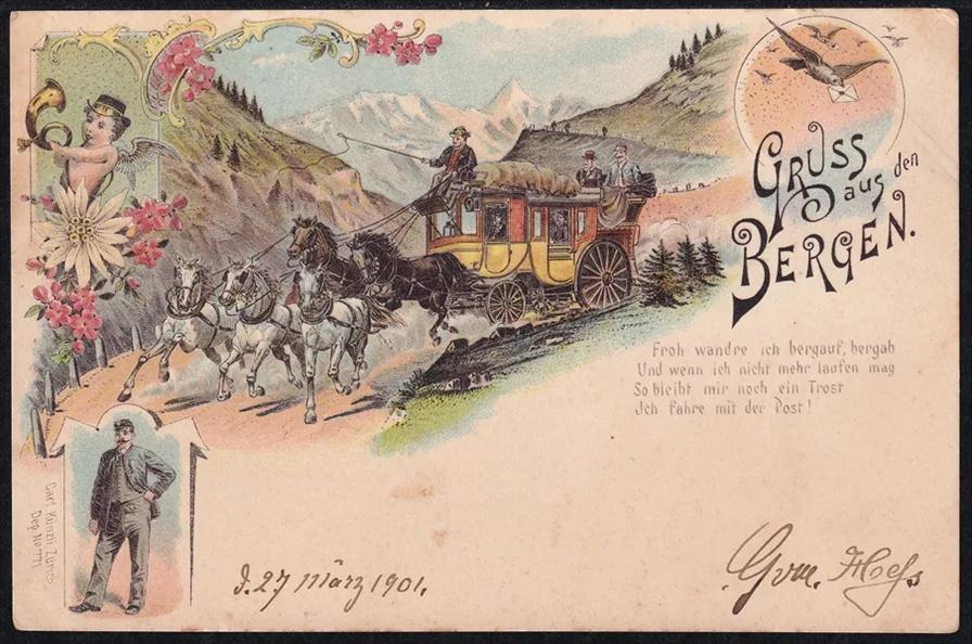 Lithokarten, Gruss aus den Bergen