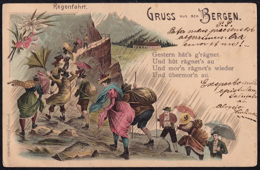 Lithokarten, Gruss aus den Bergen