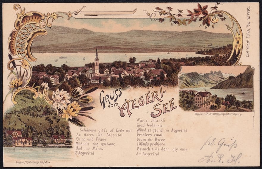 Lithokarten, Gruss vom Aegeri-See