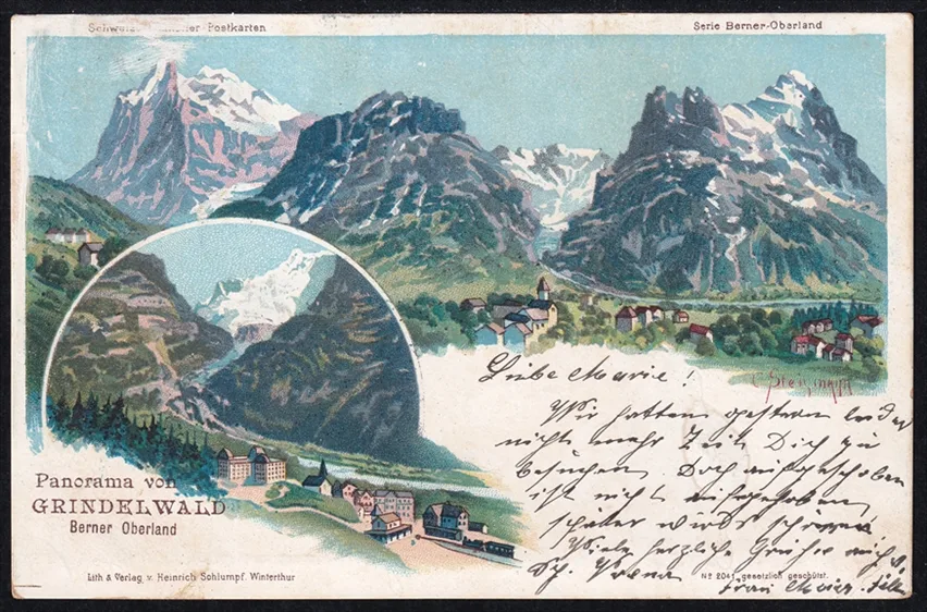Lithokarten, Panorama von Grindelwald