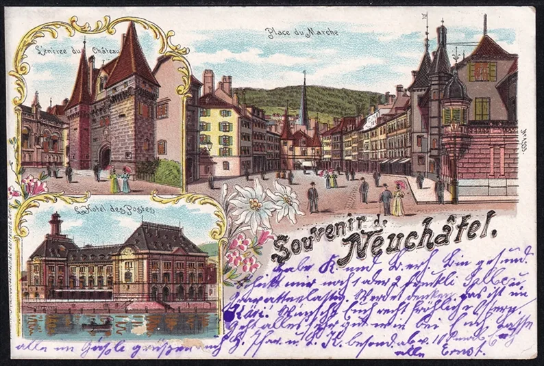 Lithokarten, Souvenir de Neuchatel