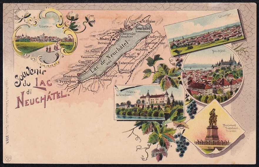Lithokarten, Souvenir du lac di Neuchatel