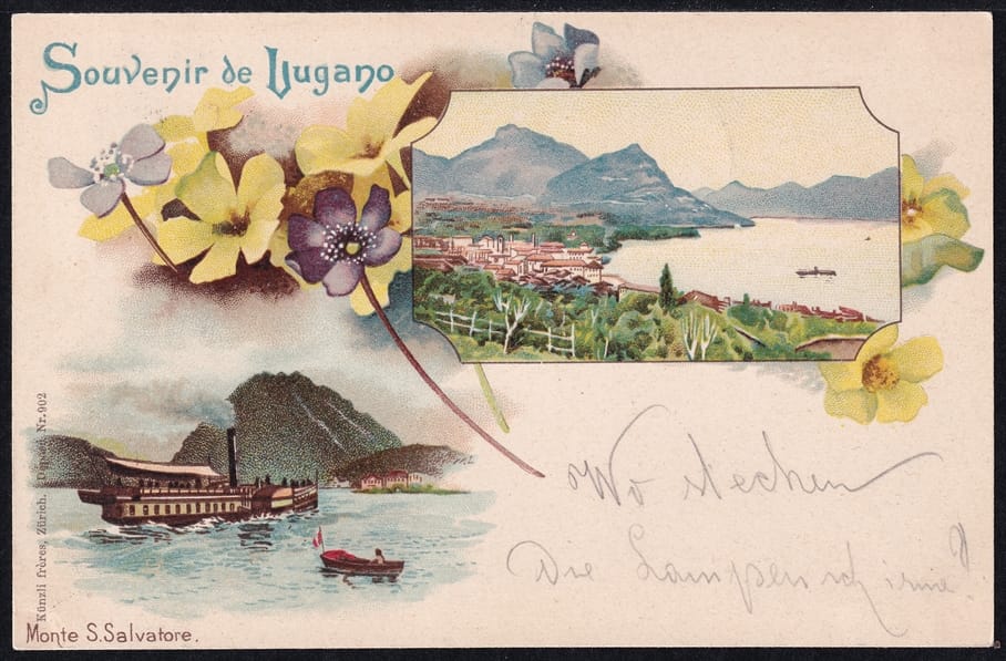 Lithokarten,Souvenir de Lugano