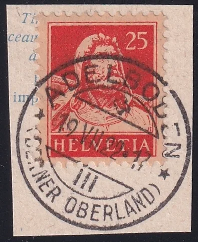 Schweiz 1922 Stempel ADELBODEN