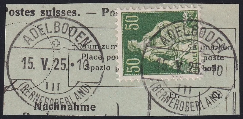Schweiz 1925 Stempel ADELBODEN
