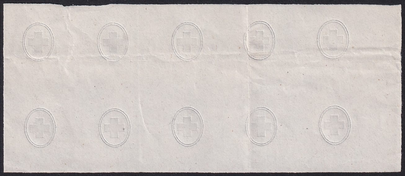 Schweiz Papierprobe (10 KZ) breites Kontrollzeichen Form A