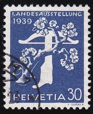 Abarten, Nr.231By.2.01 "farblose Punkte über AU von LANDESAUSSTELLUNG"