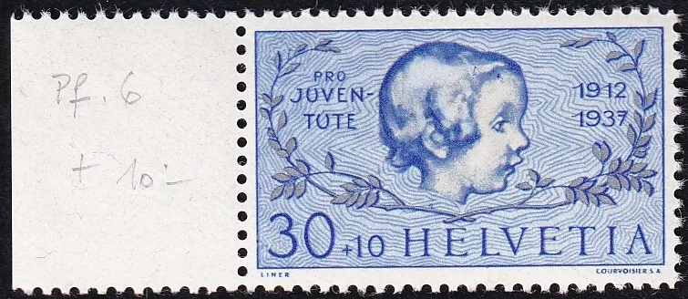 Abarten, Nr.PJ 84.2.06 "2 Farbflecken an der Stirn"