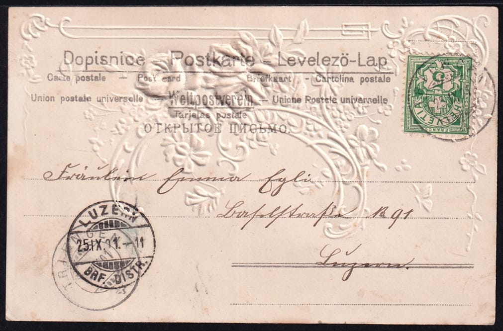 Lithokarten 1901 - "Grüss Dich Gott" - gestempelt TRIENGEN – Bild 2