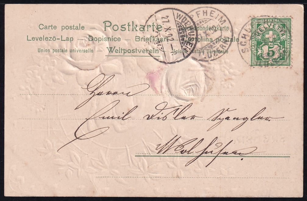 Lithokarten 1902 - "Gruss aus ..." - gestempelt SCHÜPFHEIM – Bild 2