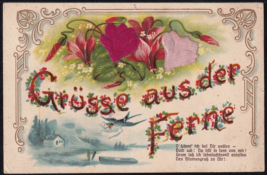 Lithokarten 1915 - "Grüsse aus der Ferne" - gestempelt RAMSEI