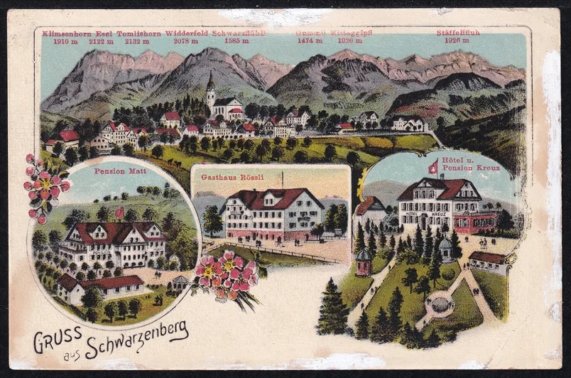 Lithokarten, Gruss aus Schwarzenberg