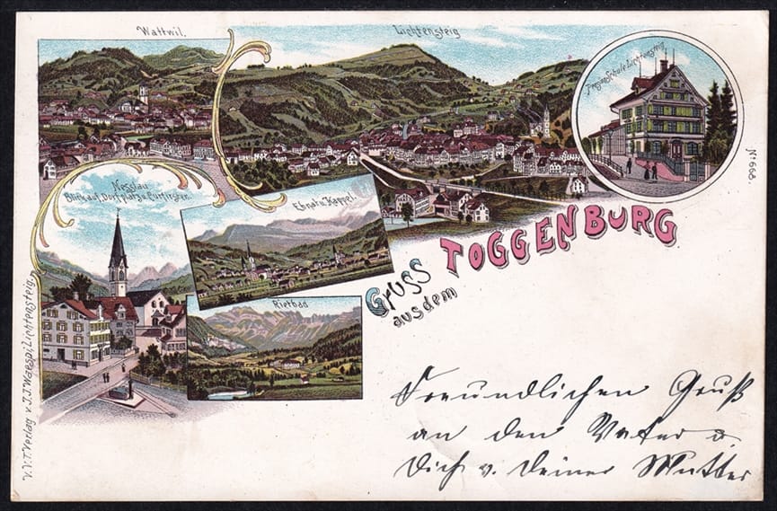 Lithokarten, Gruss aus dem Toggenburg