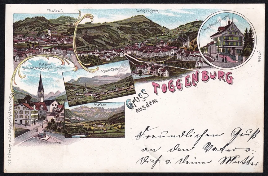 Lithokarten, Gruss aus dem Toggenburg