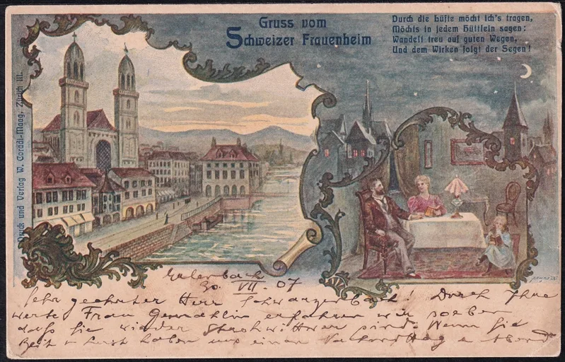Lithokarten, Gruss vom Schweizer Frauenheim