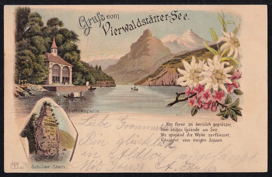 Lithokarten, Gruss vom Vierwaldstättersee