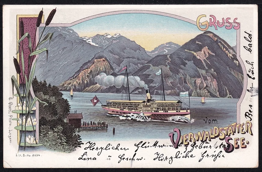 Lithokarten, Gruss vom Vierwaldstättersee