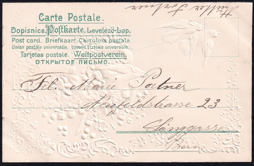 Lithokarten um 1900 - "Herzlichen Segenswunsch zum Neuen Jahr" - ungelaufen – Bild 2
