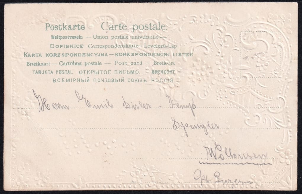 Lithokarten um 1900 - "Lebe wohl !" - ungelaufen – Bild 2