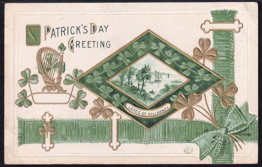 Lithokarten um 1900 - "S Patricks Day Greeting" - ungelaufen