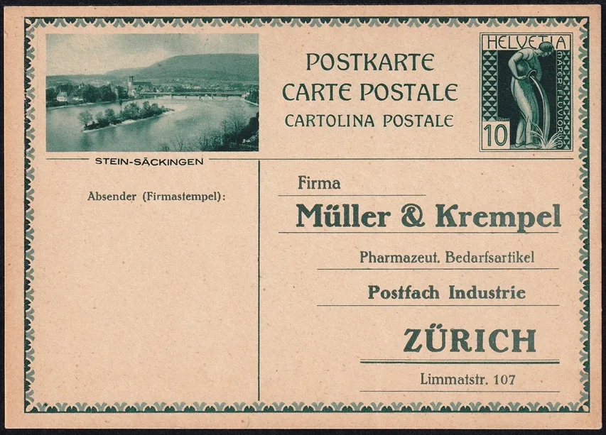 Schweiz, Ganzsachen, Postkarten, Privatzudruck, PK 121