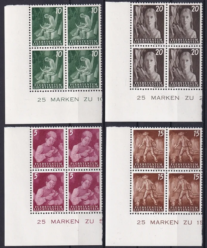 Liechtenstein, Freimarken, Nr.289-300, Feldarbeit