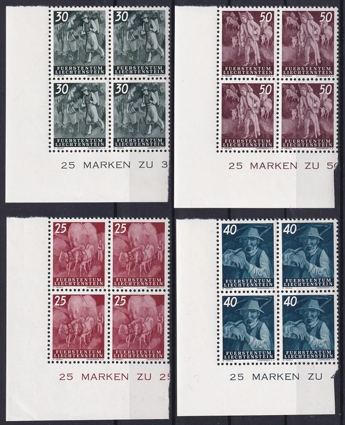 Liechtenstein, Freimarken, Nr.289-300, Feldarbeit – Bild 2