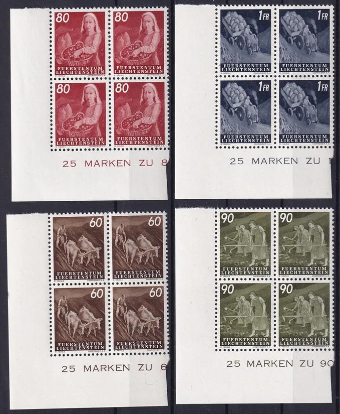 Liechtenstein, Freimarken, Nr.289-300, Feldarbeit – Bild 3