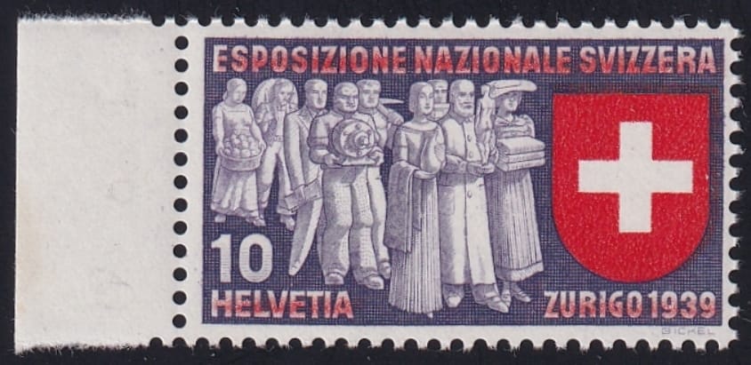 Schweiz 1938 SBK Nr. 225 Pf. 2.01b postfrisch ** Bogenrand