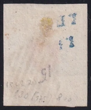 Schweiz Rayon I SBK Nr.17 II Type 15 Stein C2-RU, schwarze eidg. Raute, vollrandig – Bild 3