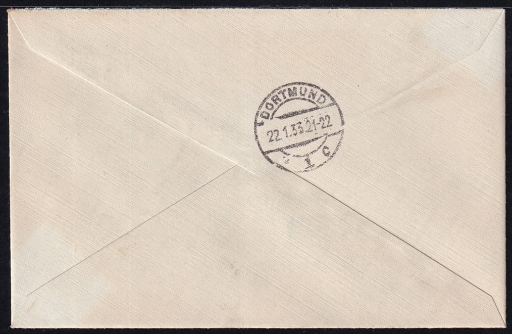 Liechtenstein 1933 Mi. Nr. 105A auf portgerechtem R-Brief bis 80 Gramm mit Ankunftsstempel – Bild 2