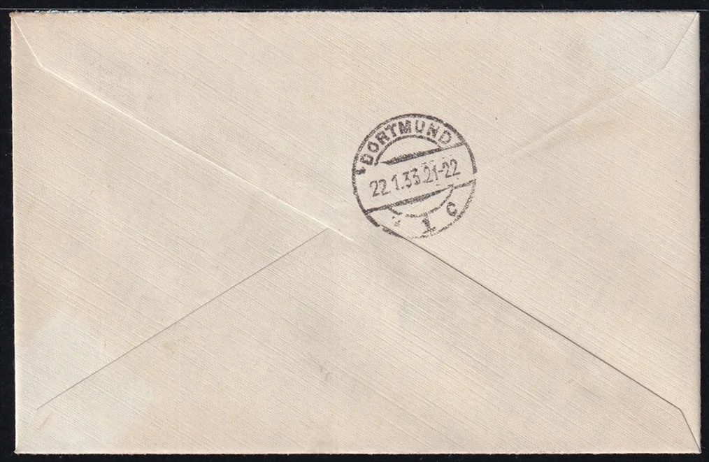 Liechtenstein 1933 Mi. Nr. 105A auf portgerechtem R-Brief bis 80 Gramm mit Ankunftsstempel – Bild 2