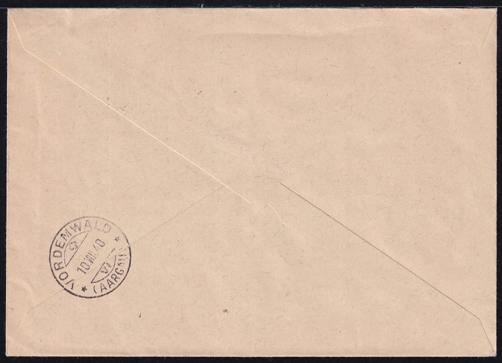 Liechtenstein 1940 Mi. Nr. 188 (Pf. 188 V) auf vollständigem R-Brief als FDC mit Ankunftsstempel – Bild 3