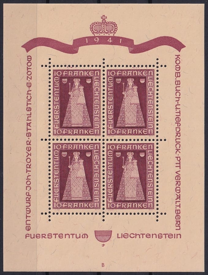 Liechtenstein 1941 Mi. Nr. 197 Kleinbogen postfrisch **