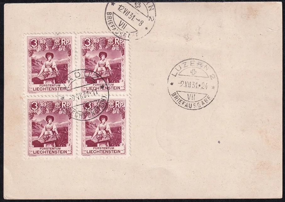 Liechtenstein, Flugpost, St-Gallen-Basel – Bild 2