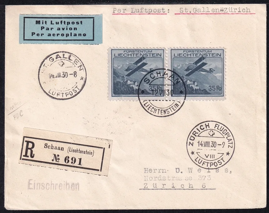 Liechtenstein, Freimarken, FDC, Nr.111