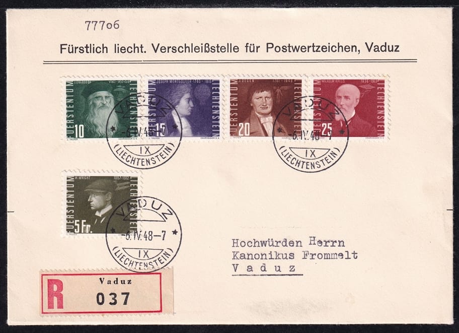 Liechtenstein, Freimarken, FDC, Nr.257-260+