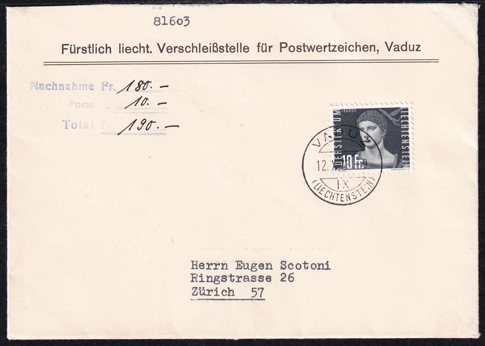 Liechtenstein, Freimarken, FDC, Nr.266